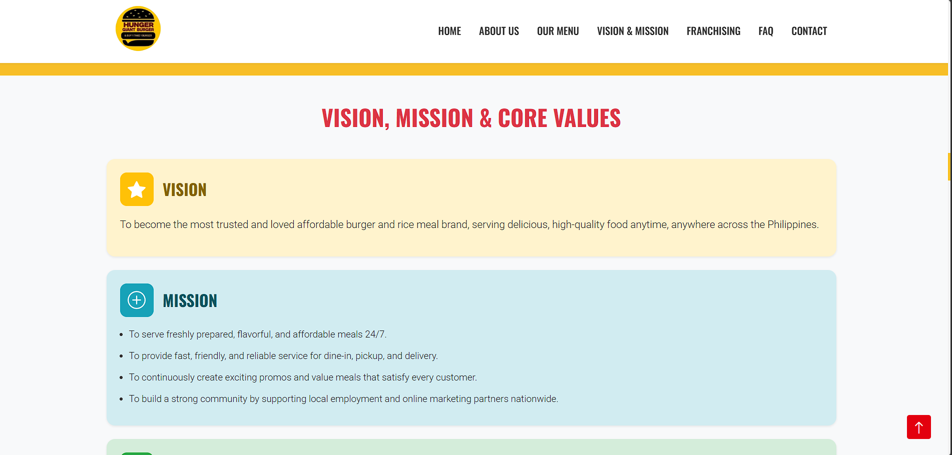 Hunger Giant Burger Website