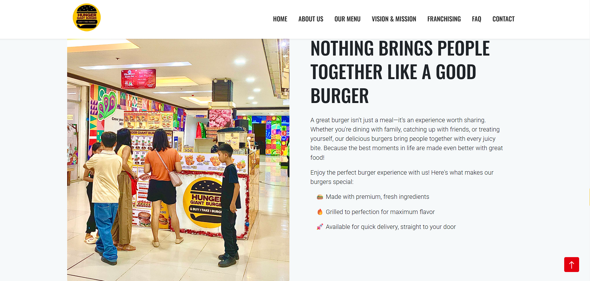 Hunger Giant Burger Website